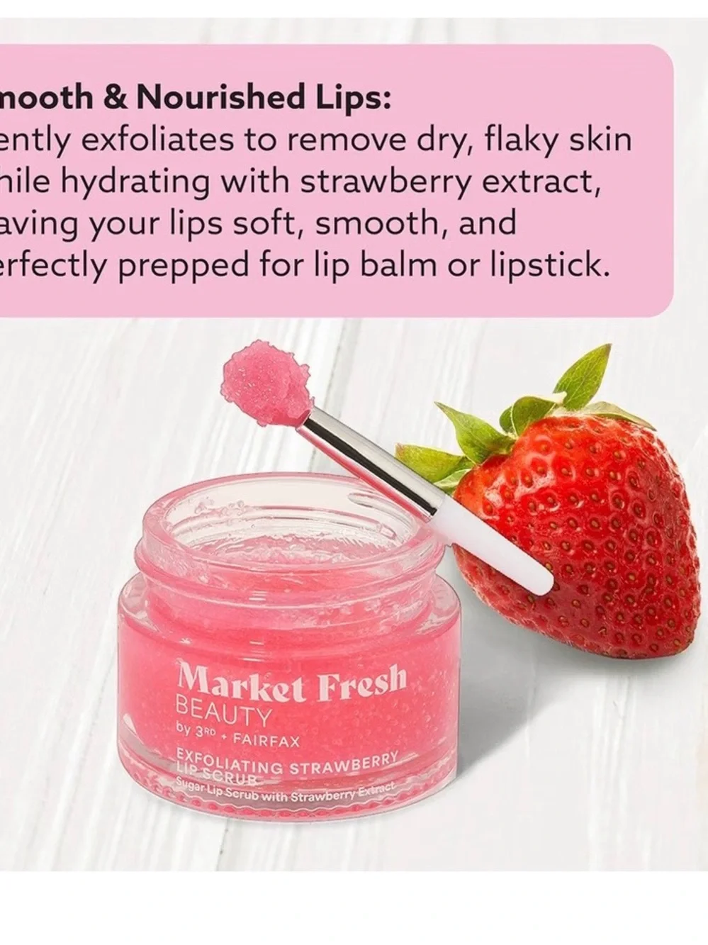 Market Fresh Beauty Cherry Lip Serum & Exfoliating Strawberry Lip Set - Pink NIB